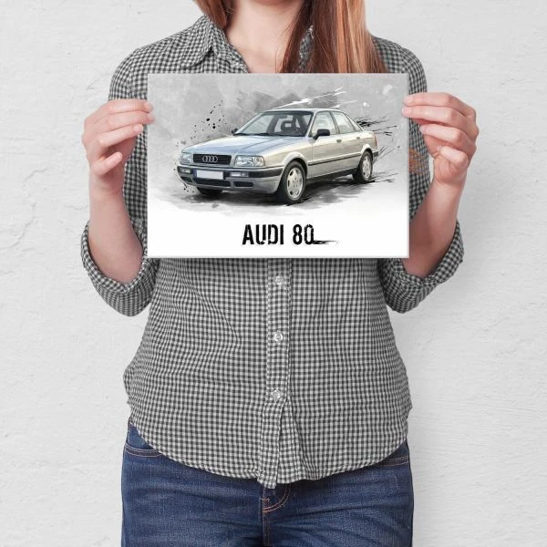 Plakat metalowy na sciane "S" Audi 80 B4